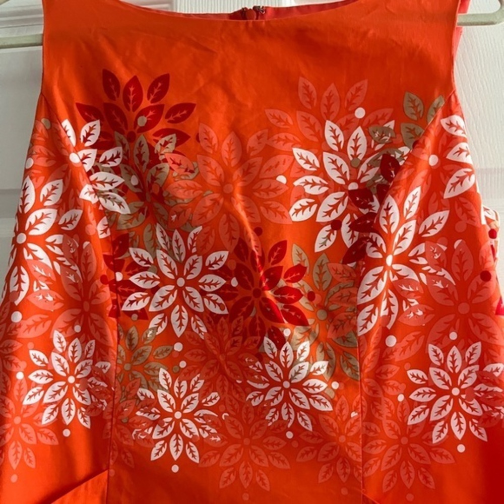 Pendleton Tangerine White Floral Sleeveless‎ A Line Dress Size 10 - Picture 5 of 12